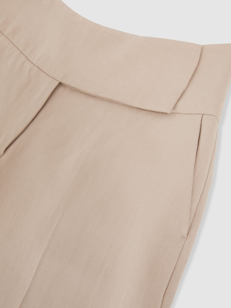 Reiss Neutral Delilah Lyocell-Linen Wide-Leg Trousers - Image 5 of 5