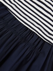 Reiss Navy Wren Cotton Stripe Layered Sleeveless Dress - Image 4 of 4