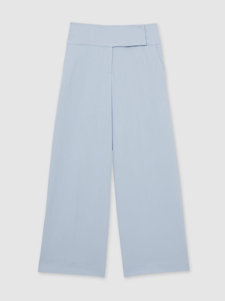Azul - Reiss Delilah Lyocell-Linen Wide-Leg Trousers - Imagen 2 de 5 Azul - Reiss Delilah Lyocell-Linen Wide-Leg Trousers - Imagen 2 de 5