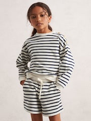 Reiss Navy/Ivory Daya Top & Joggers Set - Image 1 of 4