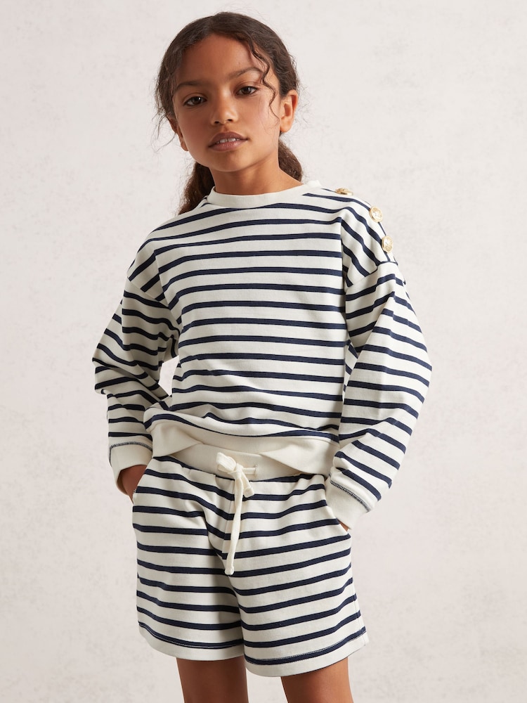 Reiss Navy/Ivory Daya Top & Joggers Set - Image 1 of 4