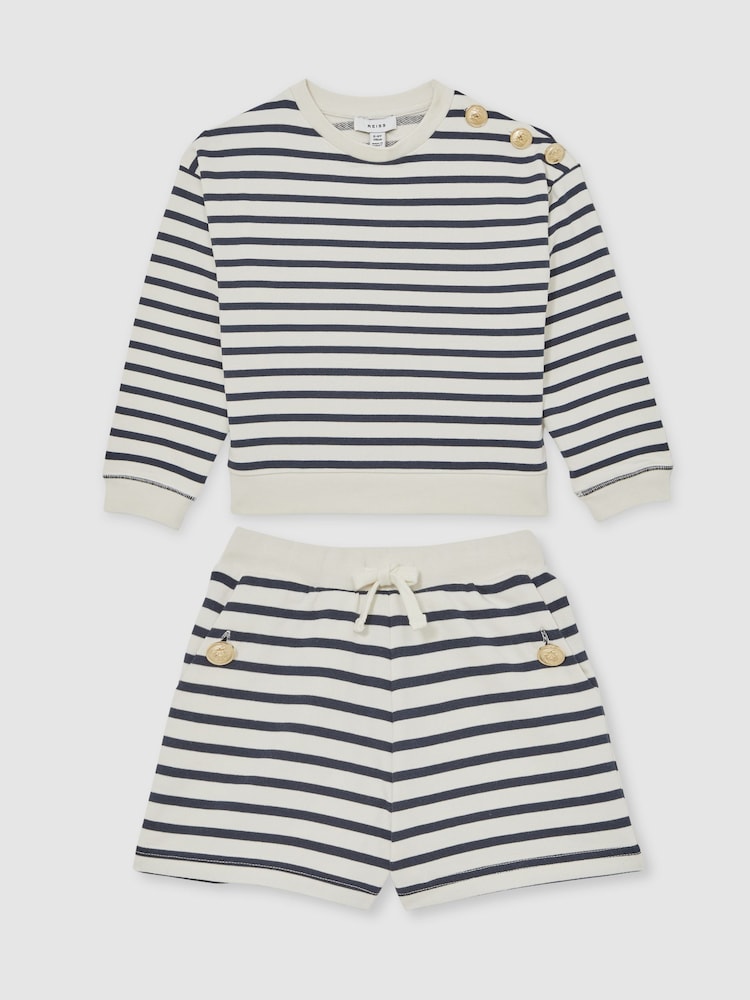 Reiss Navy/Ivory Daya Top & Joggers Set - Image 2 of 4