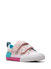 Pink Myth - Clarks Clarks Toddler Wide Fit Foxing Canvas Shoes - Imagen 3 de 7