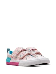 Pink Myth - Clarks Clarks Toddler Wide Fit Foxing Canvas Shoes - Imagen 4 de 7