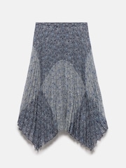 Mint Velvet Blue Geometric Print Midi Skirt - Image 8 of 8