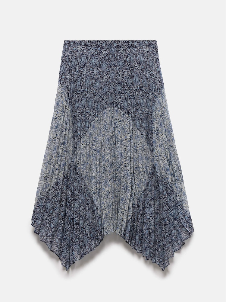 Mint Velvet Blue Geometric Print Midi Skirt - Image 8 of 8