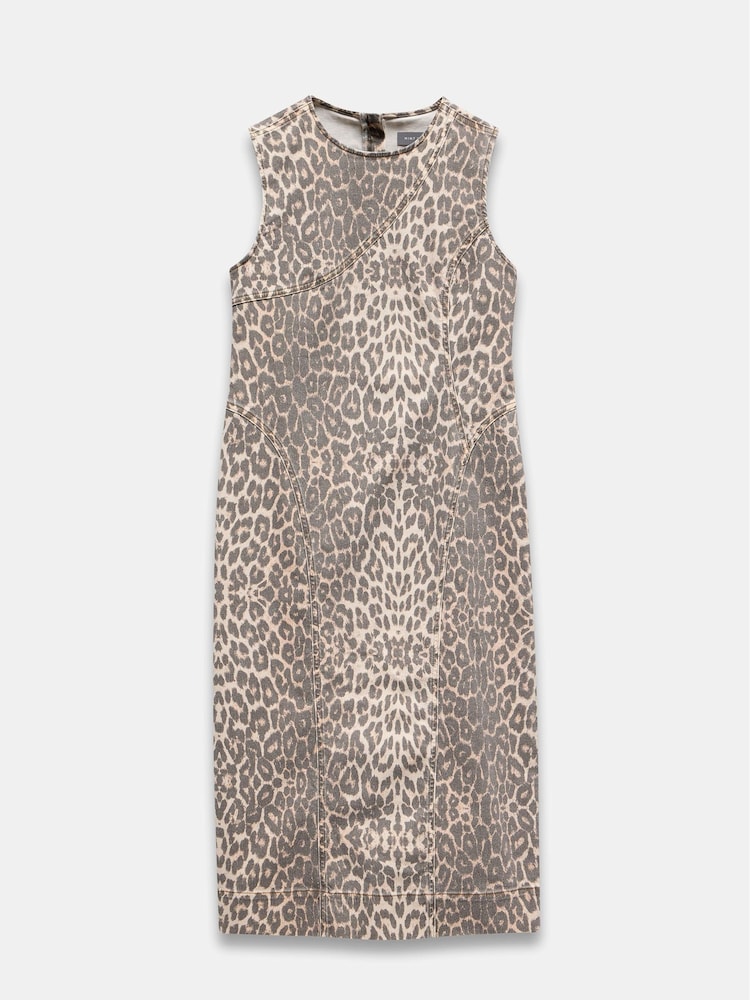 mint velvet green leopard print dress Petite Green Leopard Print High Neck Dress – Ro&Zo main image 0