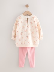 Light Pink Ditsy Floral Collar Sweatshirt and Leggings Set (3mths-7yrs) - Image 2 of 4