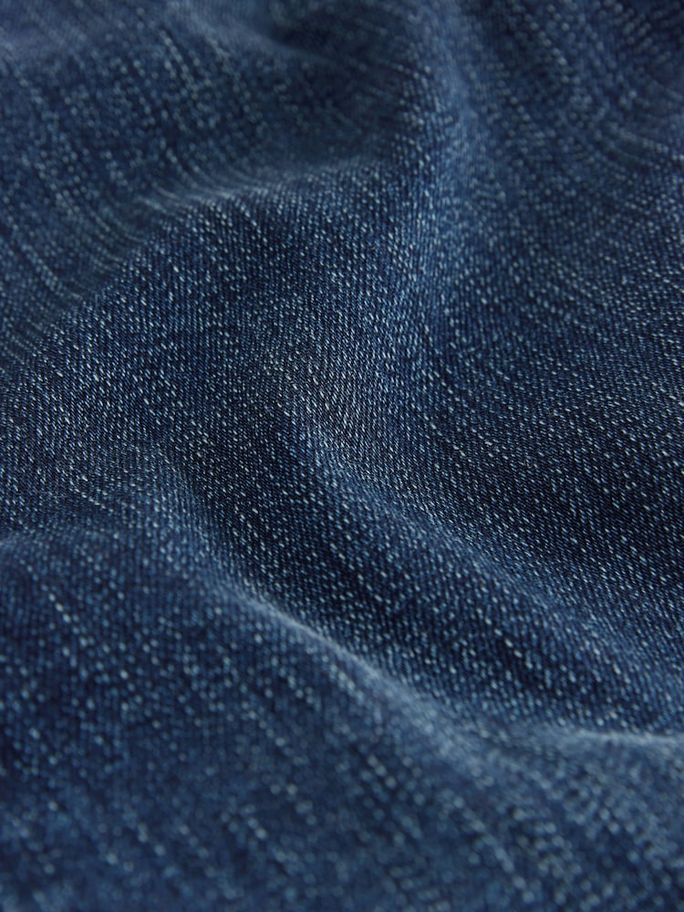 Blue Straight Fit Signature Belted Jeans - Image 2 of 5 Blue Straight Fit Signature Belted Jeans - Image 2 of 5
