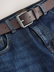 Blue Straight Fit Signature Belted Jeans - Image 4 of 5