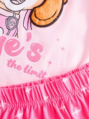 Vanilla Underground Pink Girls Paw Patrol Skye Short Sleeve Leg 100% Cotton Pyjamas Set - Image 3 of 4
