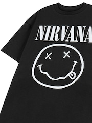 Vanilla Underground Black Nirvana Mens Distressed Logo Print Short Sleeved 100% Cotton T-Shirt - Image 5 of 6