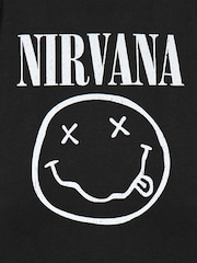 Vanilla Underground Black Nirvana Mens Distressed Logo Print Short Sleeved 100% Cotton T-Shirt - Image 6 of 6