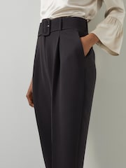 LK Bennett Black Tabitha Belted Crepe Trousers - Image 3 of 3