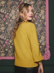 Love & Roses Chartreuse Button Shoulder Cosy Knit Jumper - Image 4 of 4