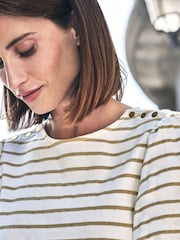 Long Sleeve Cotton Blend Button Shoulder Top - Image 3 of 3