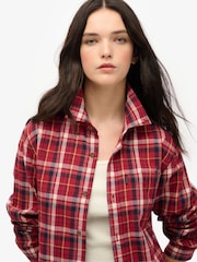Superdry Red Oversized Vintage Check Shirt - Image 3 of 6