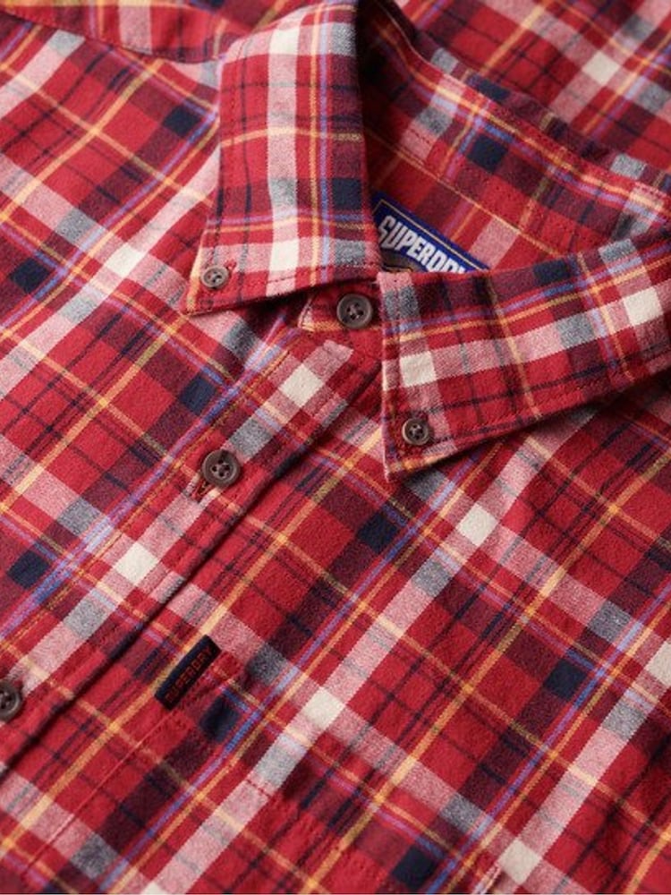Superdry Red Oversized Vintage Check Shirt - Image 6 of 6