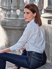 Pure Collection Green 100% Cotton Spot Shirt - Image 2 of 3