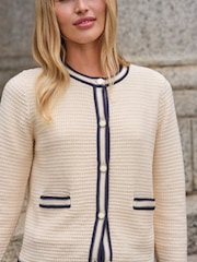 Pure Collection Easy Fit Cream Stitch Interest 100% Cotton Jacket - Image 3 of 3