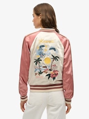 Superdry Cream Suikajan Embroidered Bomber Jacket - Image 2 of 3