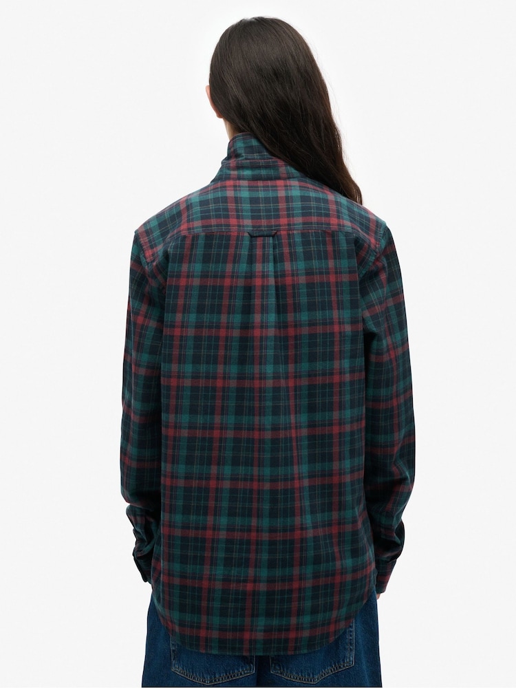 Superdry Blue Oversized Vintage Check Shirt - Image 2 of 5