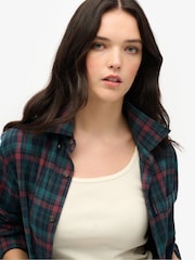 Superdry Blue Oversized Vintage Check Shirt - Image 3 of 5