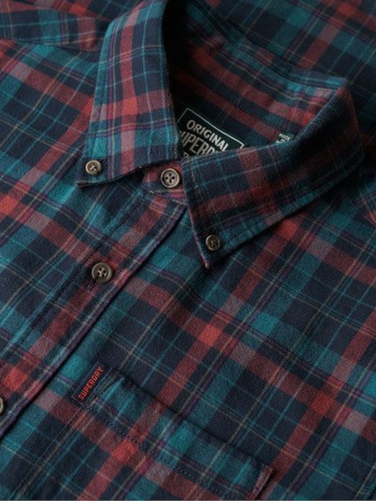 Superdry Blue Oversized Vintage Check Shirt - Image 5 of 5