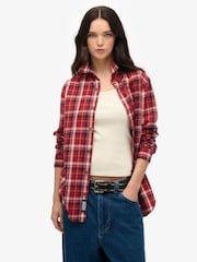 Superdry White Oversized Vintage Check Shirt - Image 1 of 6