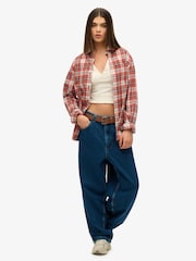 Superdry White Oversized Vintage Check Shirt - Image 2 of 6