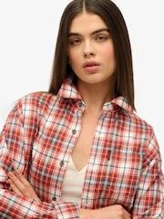 Superdry White Oversized Vintage Check Shirt - Image 3 of 6