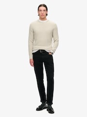Superdry Grey Textured Crew Knitted 100% Cotton Jumper - Image 2 of 6