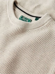 Superdry Grey Textured Crew Knitted 100% Cotton Jumper - Image 6 of 6