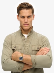 Superdry Green Military Long Sleeve 100% Cotton Shirt - Image 4 of 6