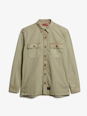 Superdry Green Military Long Sleeve 100% Cotton Shirt - Image 5 of 6