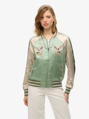 Superdry Green Suikajan Embroidered Bomber Jacket - Image 1 of 5