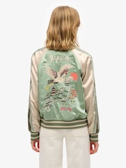 Superdry Green Suikajan Embroidered Bomber Jacket - Image 2 of 5
