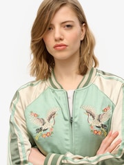 Superdry Green Suikajan Embroidered Bomber Jacket - Image 3 of 5