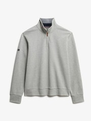 Superdry Grey Core Pique Henley Sweatshirt - Image 4 of 5