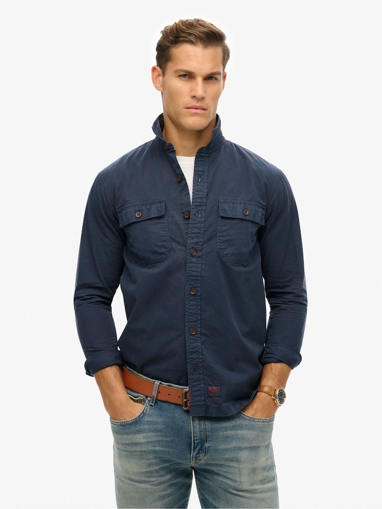 Superdry Military Long Sleeve 100% Cotton Shirt - Изображение 1 из 6