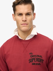 Superdry Red Workwear Appliqué 100% Cotton Sweatshirt - Image 4 of 6