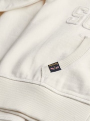 Белый - Superdry Athletic Essentials Tonal Cropped Zip 100% Cotton Hoodie - Изображение 4 из 4