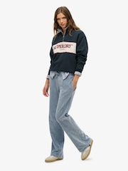 Azul claro - SUPERDRY Velour Wide Leg Joggers - Imagen 3 de 5