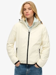 Blanco - Superdry Hooded Logo Windbreaker Jacket - Imagen 1 de 5