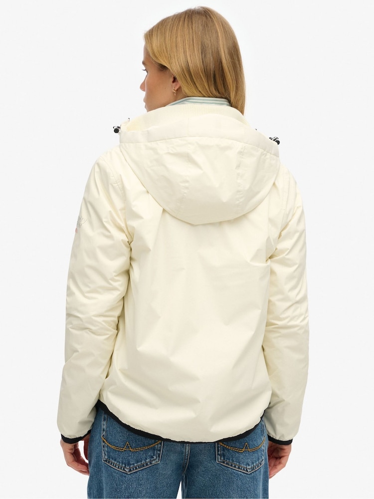 Blanco - Superdry Hooded Logo Windbreaker Jacket - Imagen 2 de 5