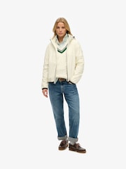 Blanco - Superdry Hooded Logo Windbreaker Jacket - Imagen 3 de 5