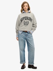 Superdry Grey Athletic Relaxed Flock Sweatshirt - Image 2 of 5