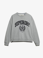 Superdry Grey Athletic Relaxed Flock Sweatshirt - Image 4 of 5