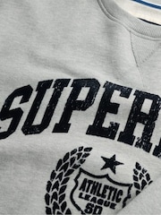 Superdry Grey Athletic Relaxed Flock Sweatshirt - Image 5 of 5