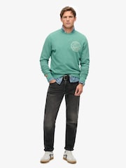 Superdry Green Lo-Fi Outdoor Mono Relaxed Crew 100% Cotton Sweatshirt - Image 2 of 6
